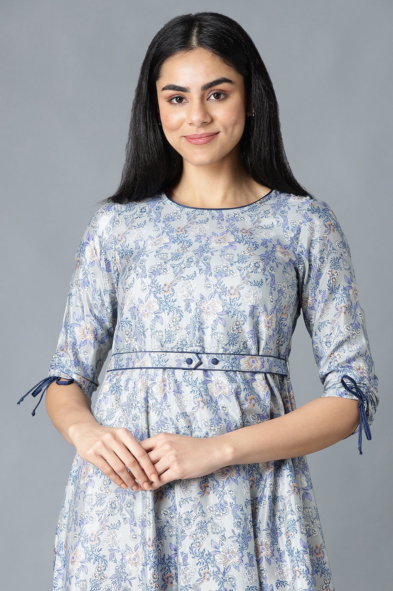 grey ethnic dress Dark Grey Georgette Kurti