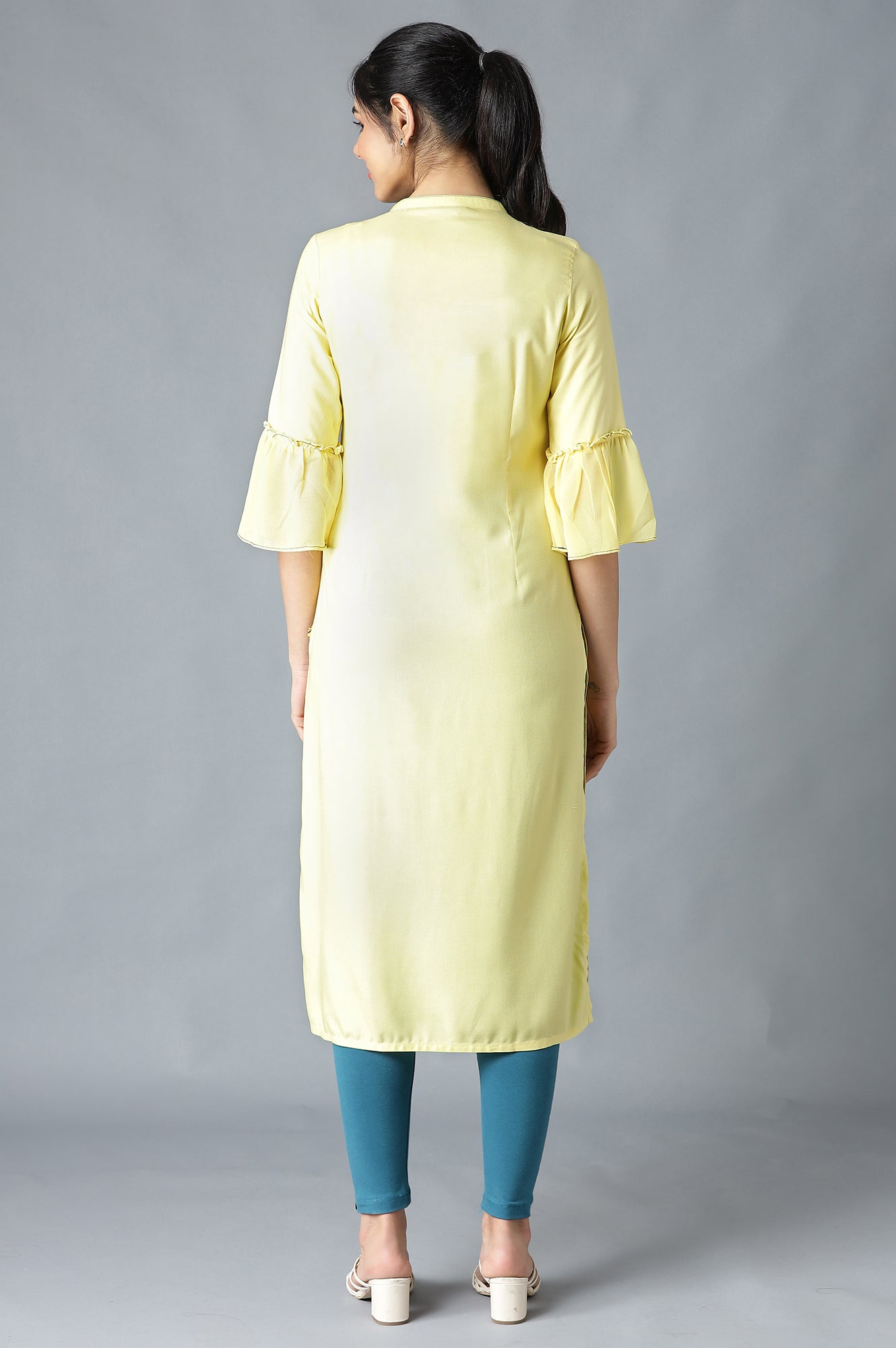 Yellow Floral Print kurta