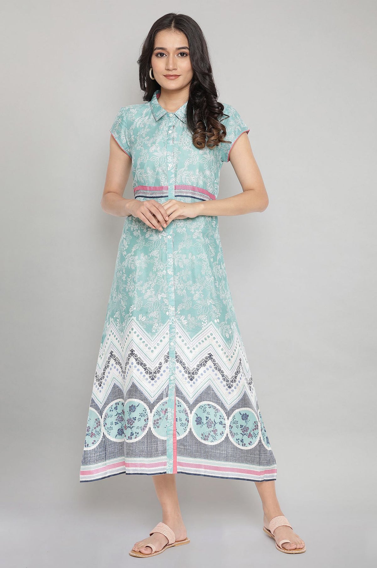 Ocean Wave Green Breezy Dress - XS