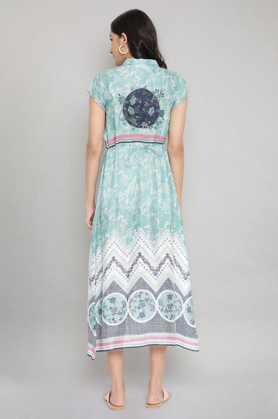 Ocean Wave Green Breezy Dress