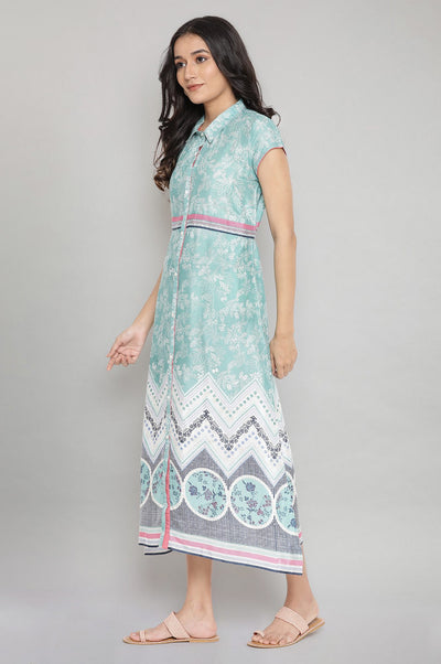 Ocean Wave Green Breezy Dress