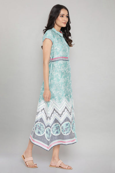 Ocean Wave Green Breezy Dress