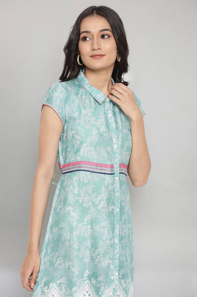 Ocean Wave Green Breezy Dress