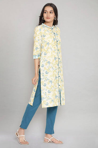 Yellow Floral Print kurta