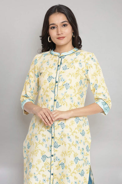Yellow Floral Print kurta