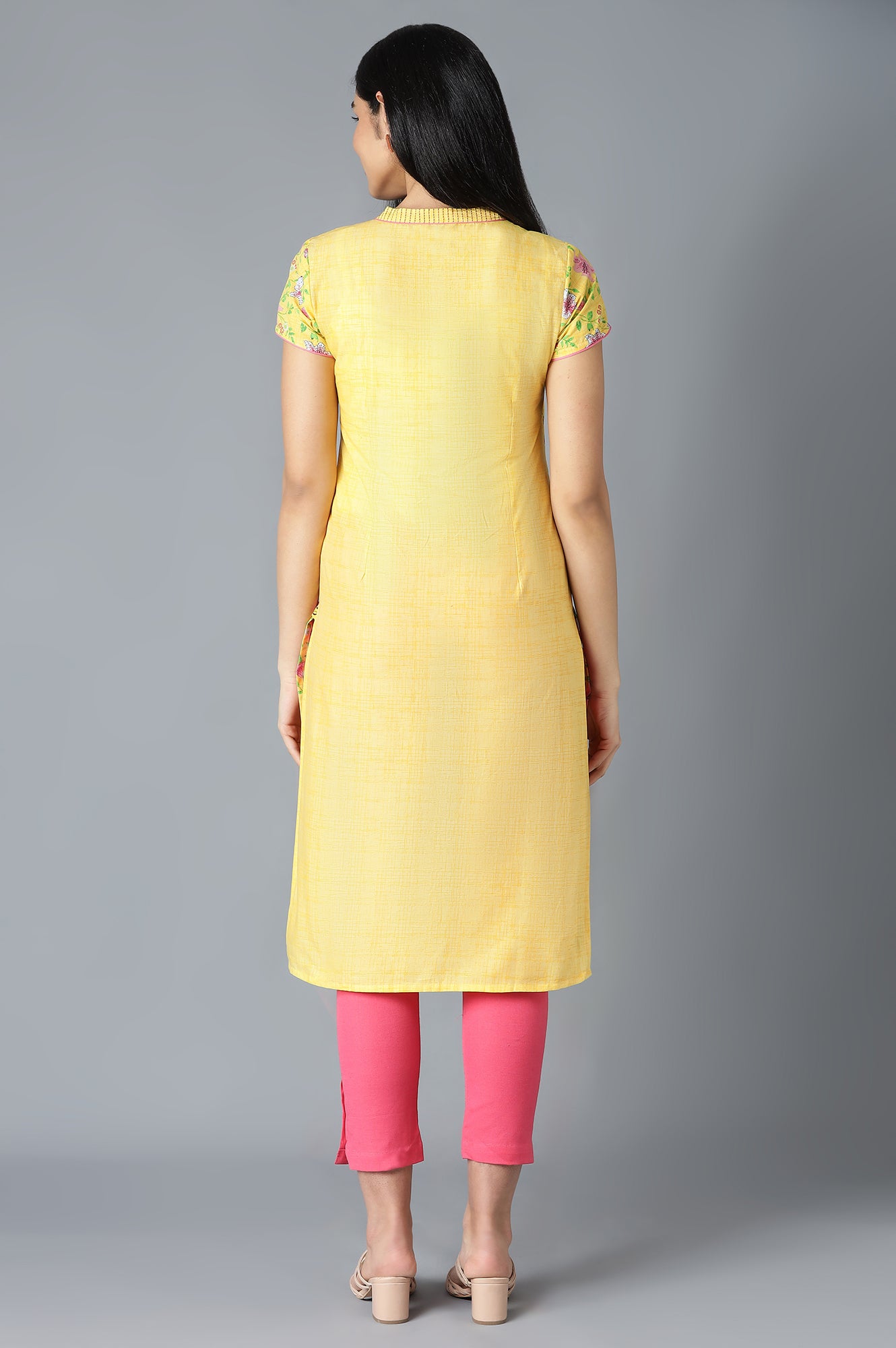 Yellow Floral Printed kurta