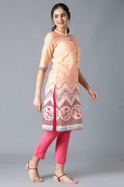 Peach Floral Print kurta