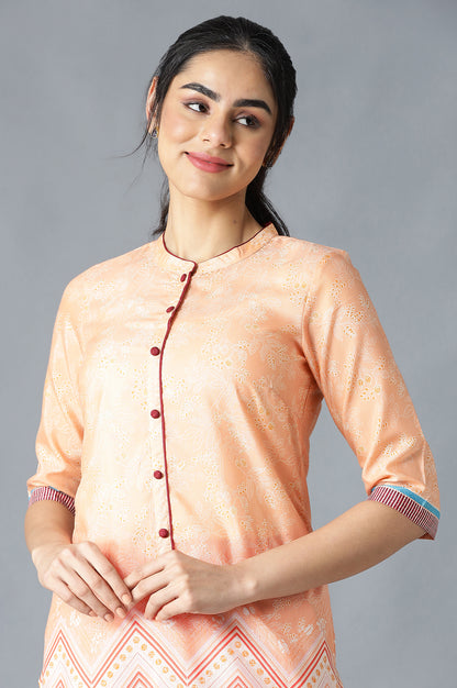 Peach Floral Print kurta