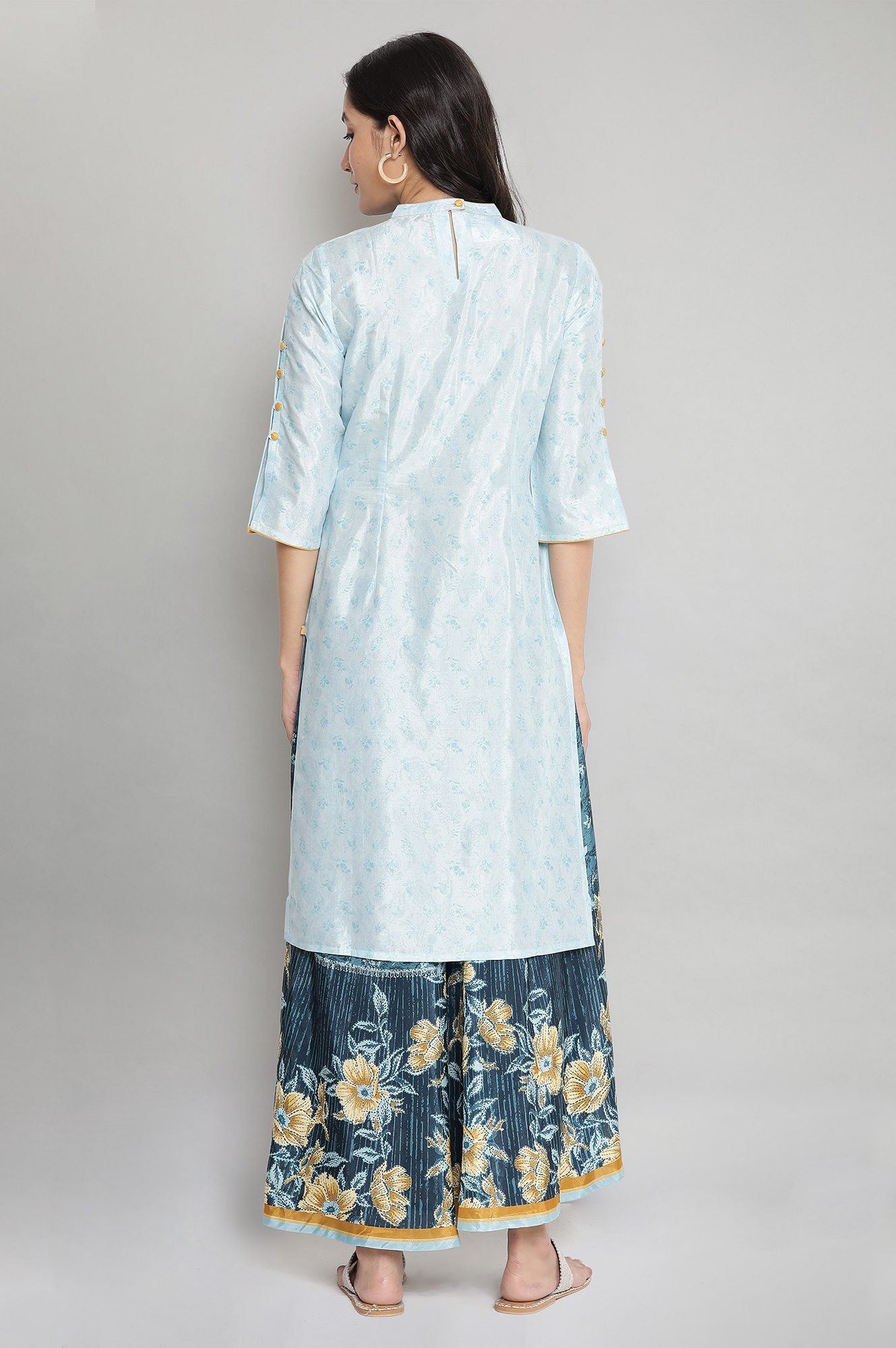 Blue Floral Print kurta