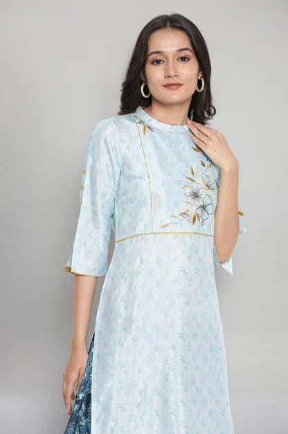 Blue Floral Print kurta