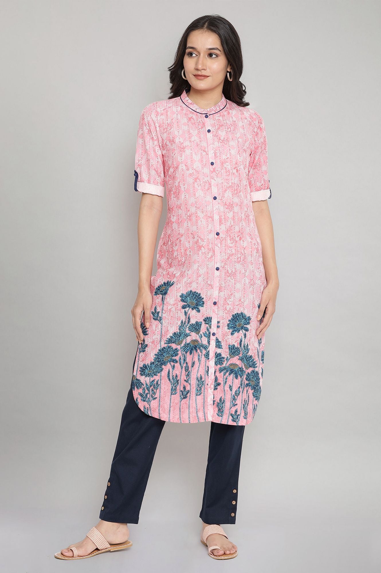 Pink Casual Ethnic kurta