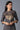 Grey Mandarin Collar Foil Print Straight kurta