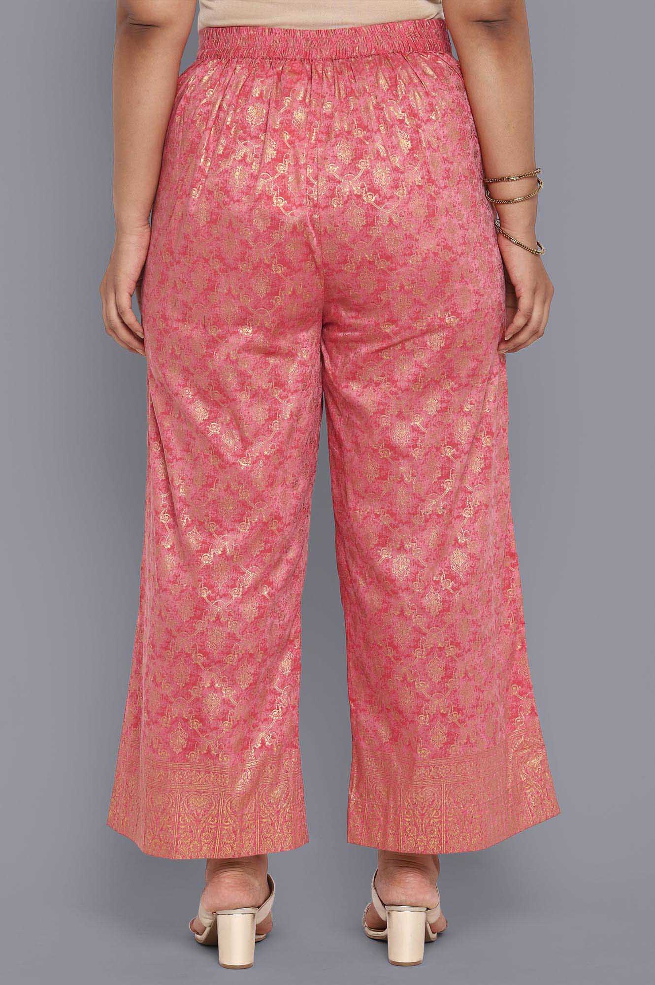 Pink Printed Palazzos