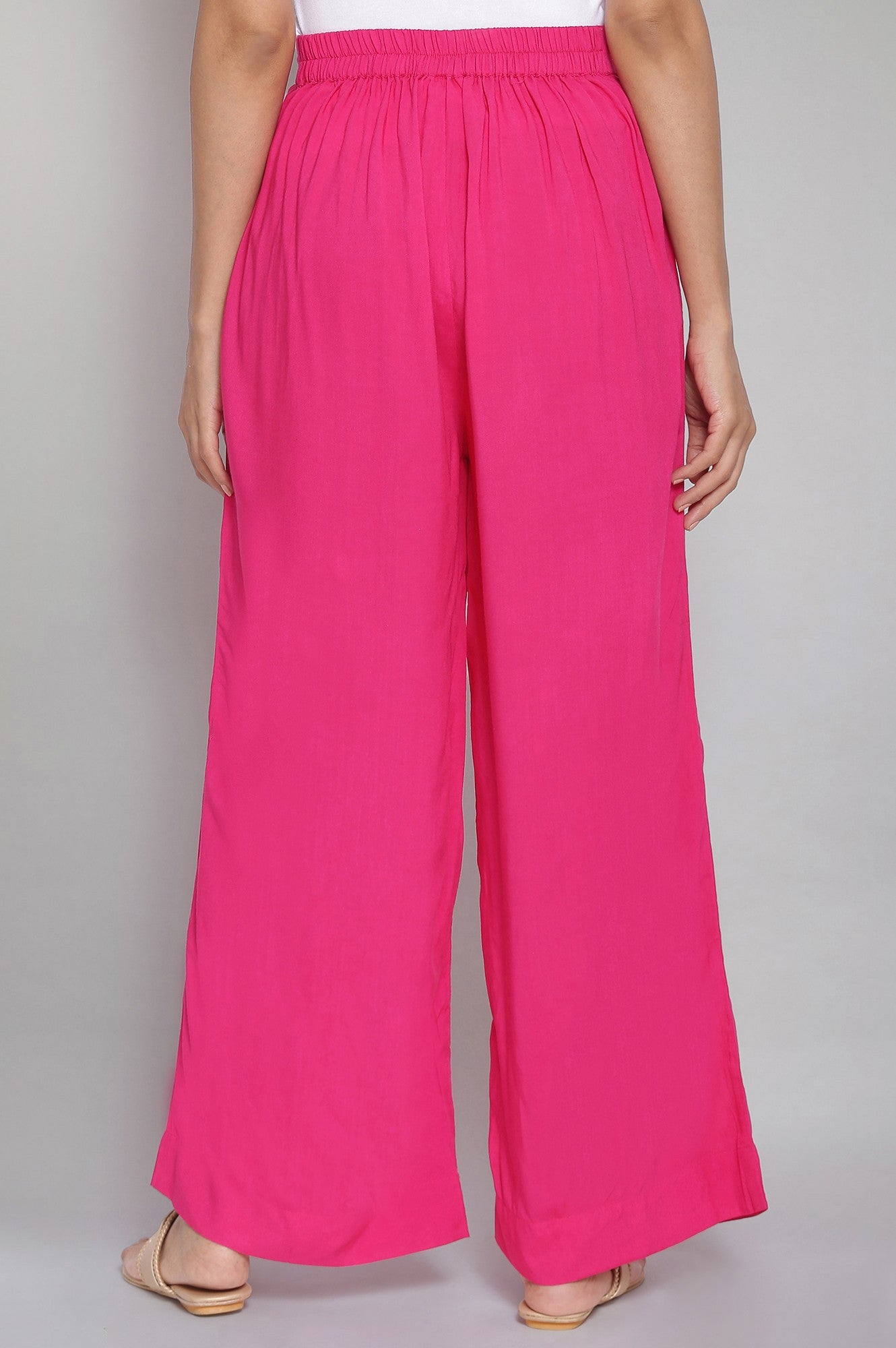 Pink Solid Palazzos