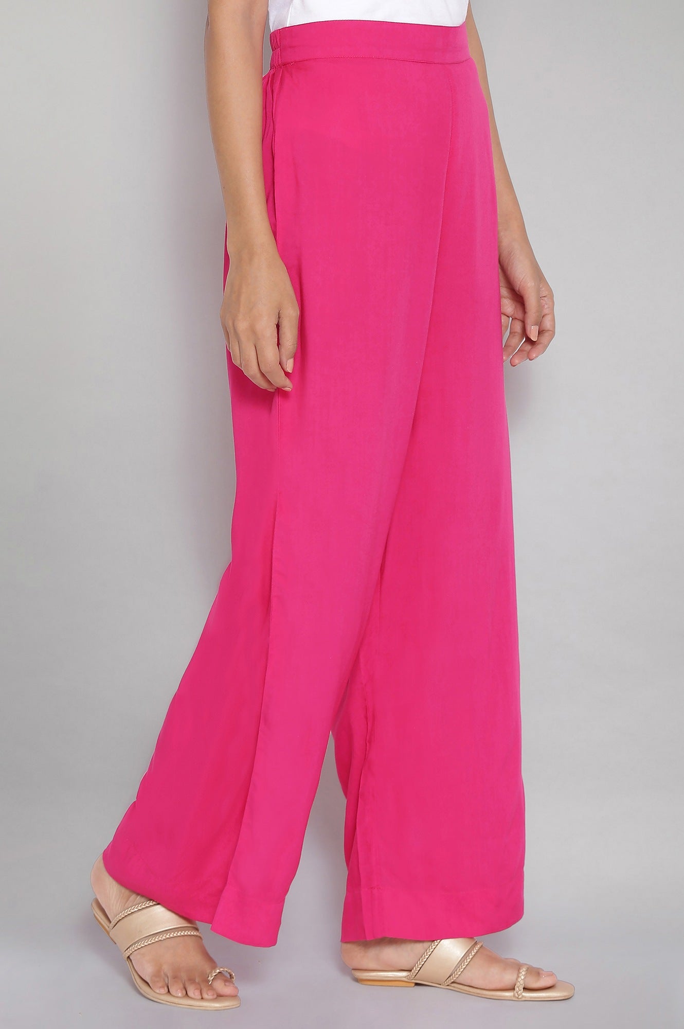 Pink Solid Palazzos