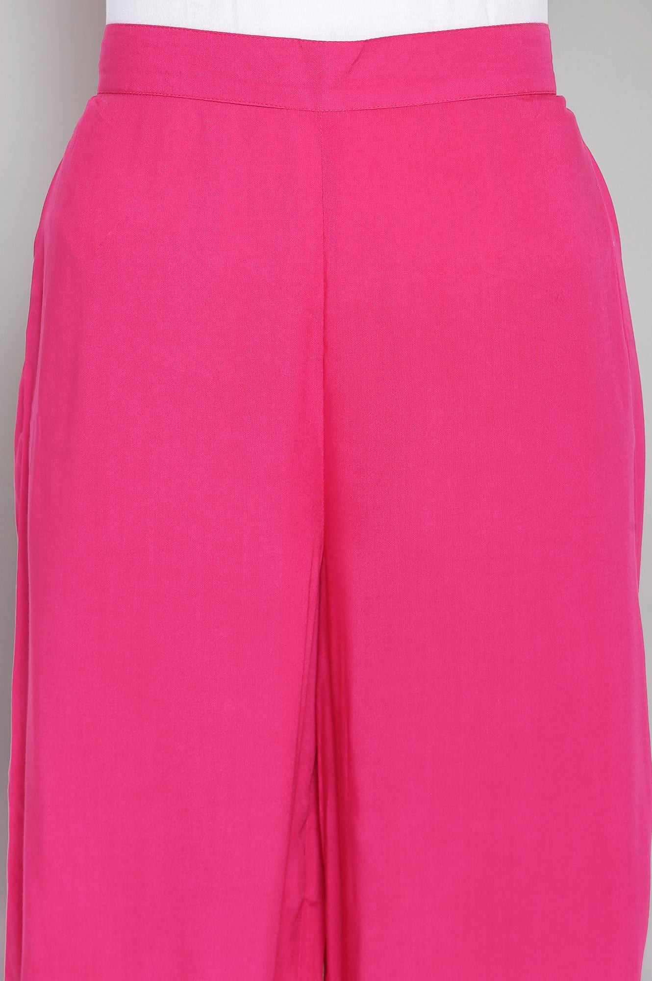 Pink Solid Palazzos