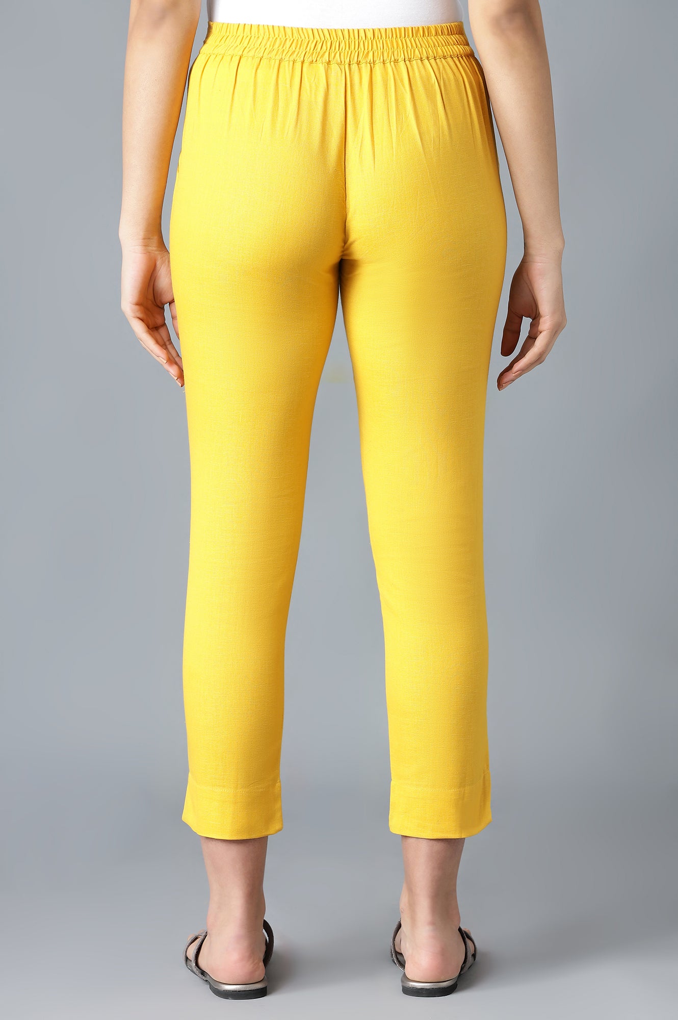 Yellow Solid Trousers