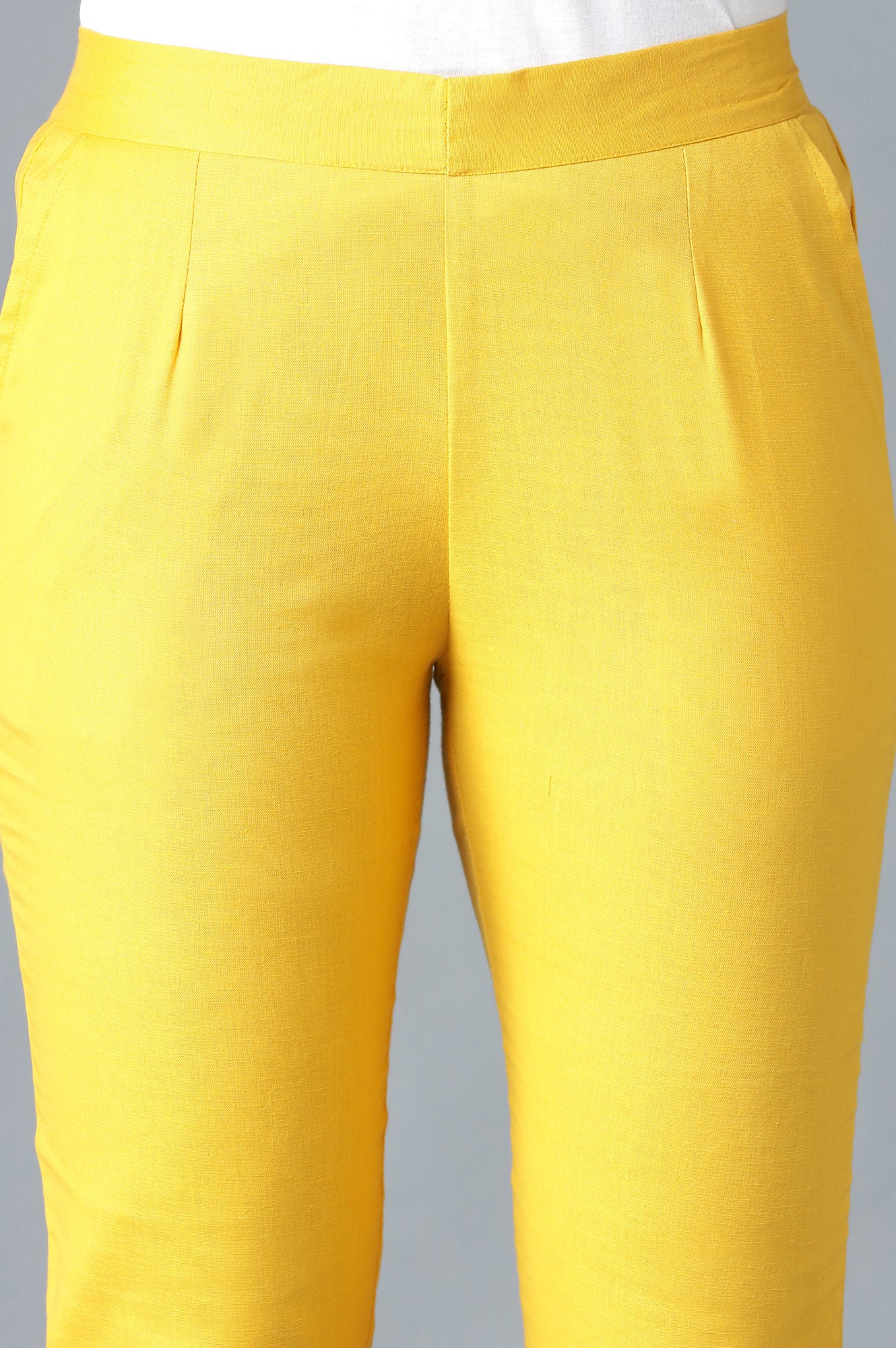 Yellow Solid Trousers