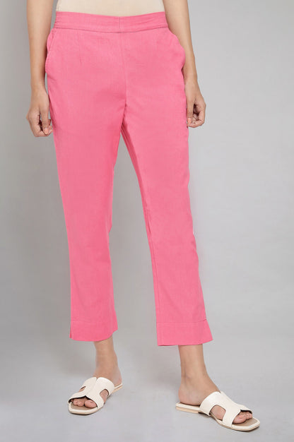 Pink Solid Trousers