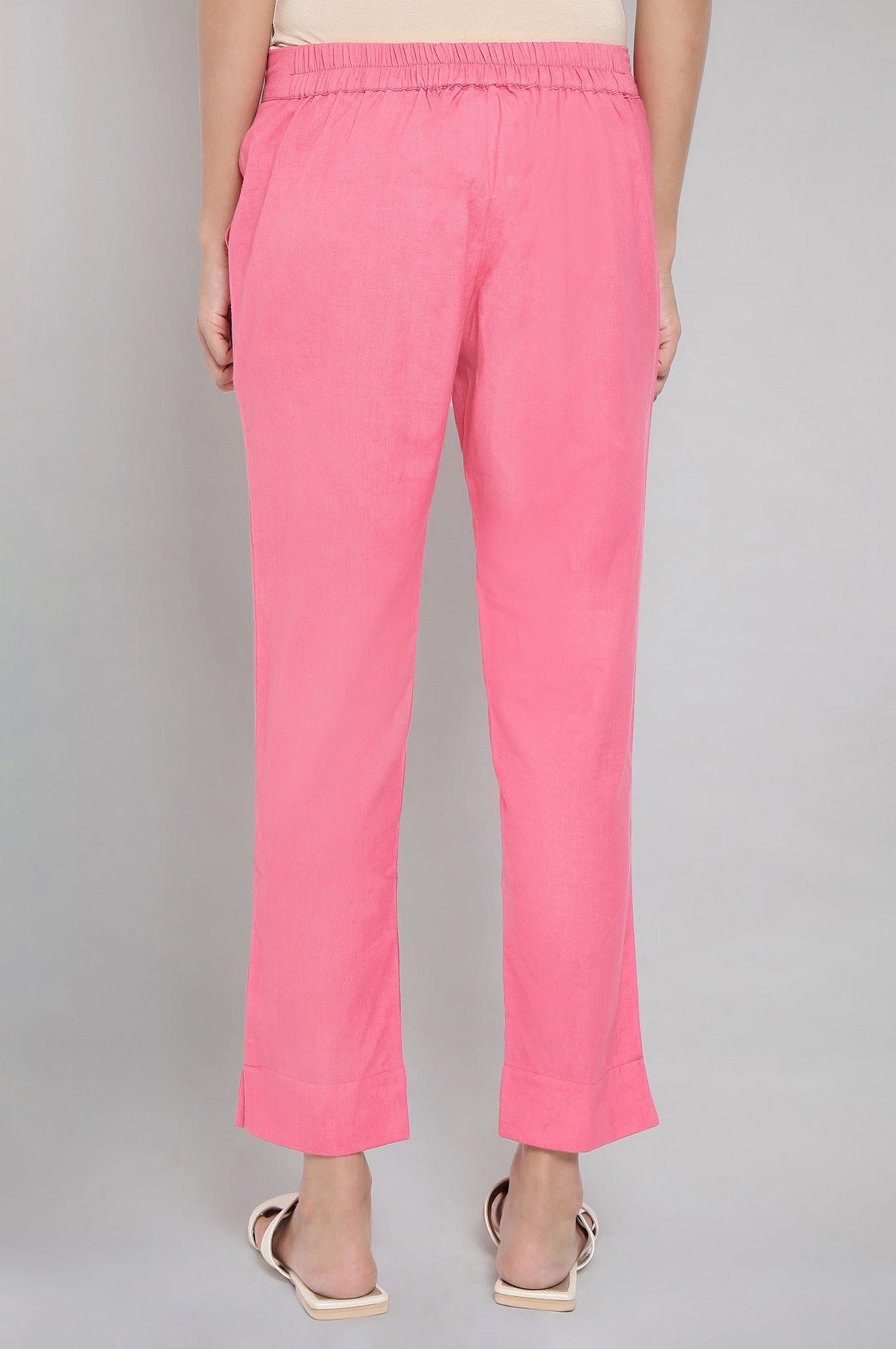 Pink Solid Trousers