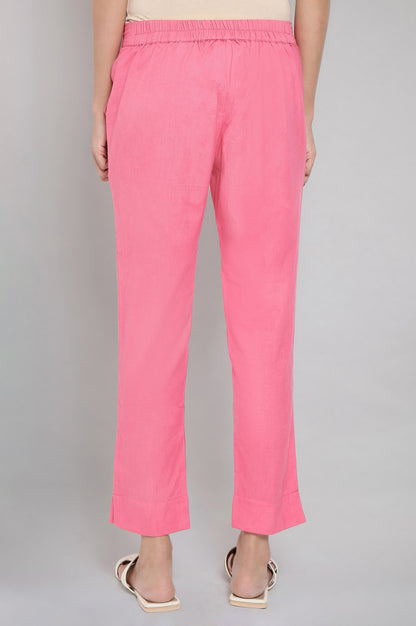 Pink Solid Trousers