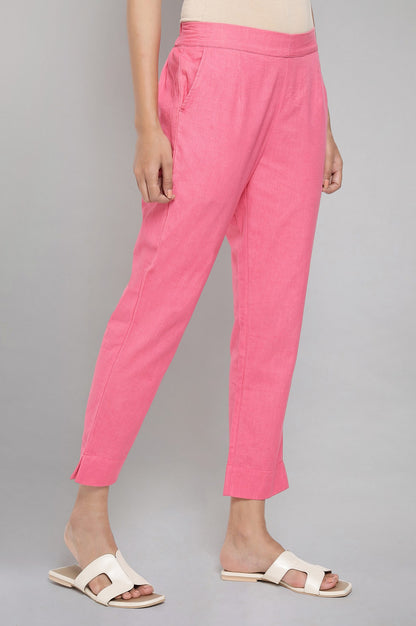 Pink Solid Trousers