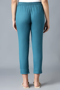 Blue Solid Trousers