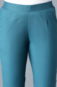 Blue Solid Trousers
