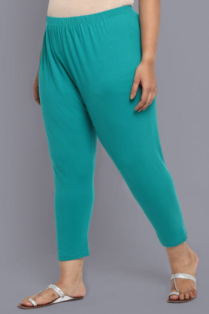 Teal Green Solid Tights