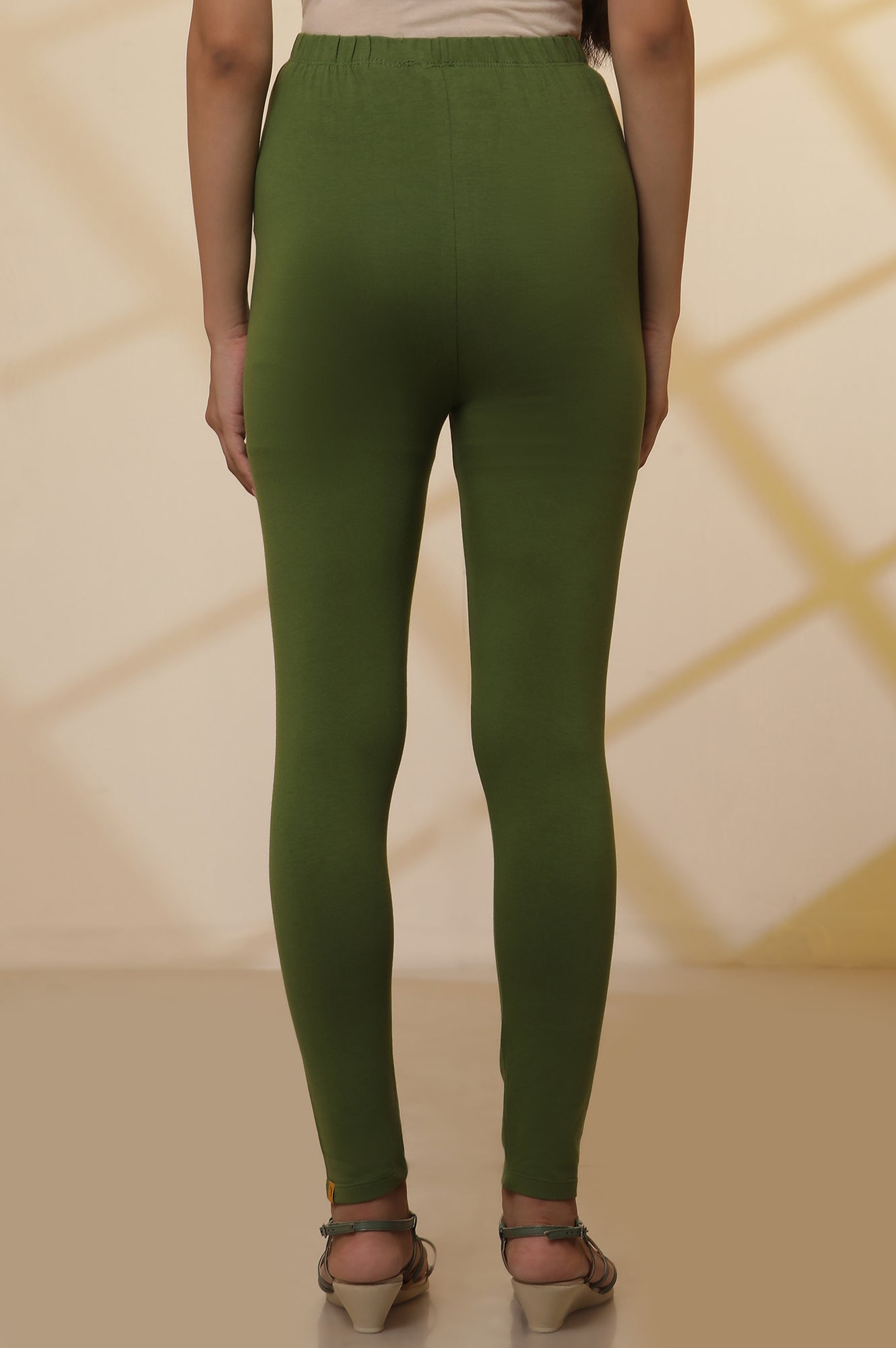 Green Solid Tights