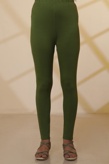 Green Solid Tights