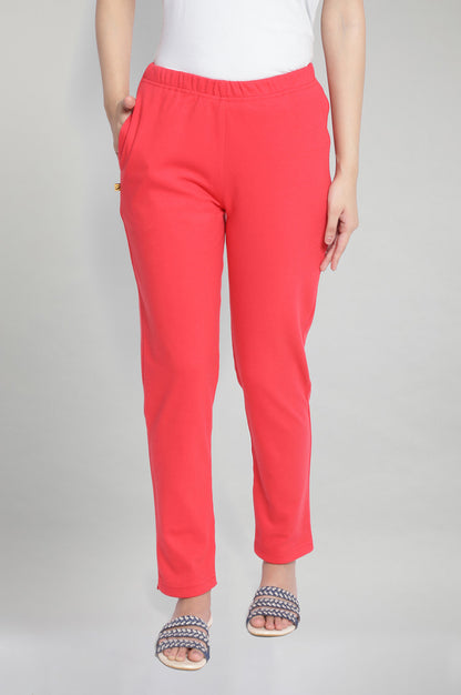 Red Solid Pants