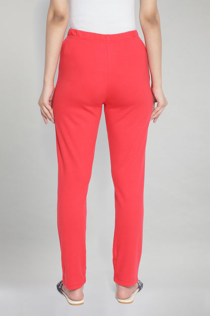 Red Solid Pants