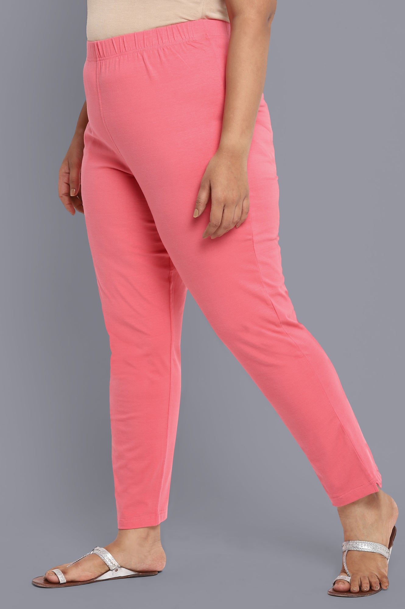 Pink Solid Pants