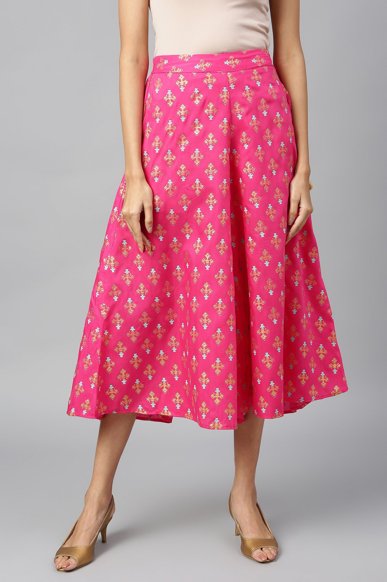 Pink Printed Culottes