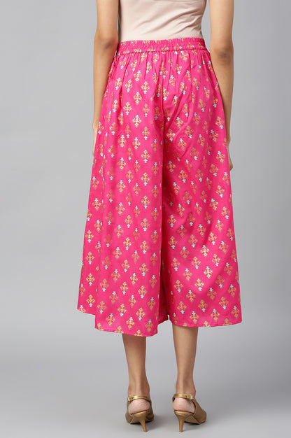 Pink Printed Culottes