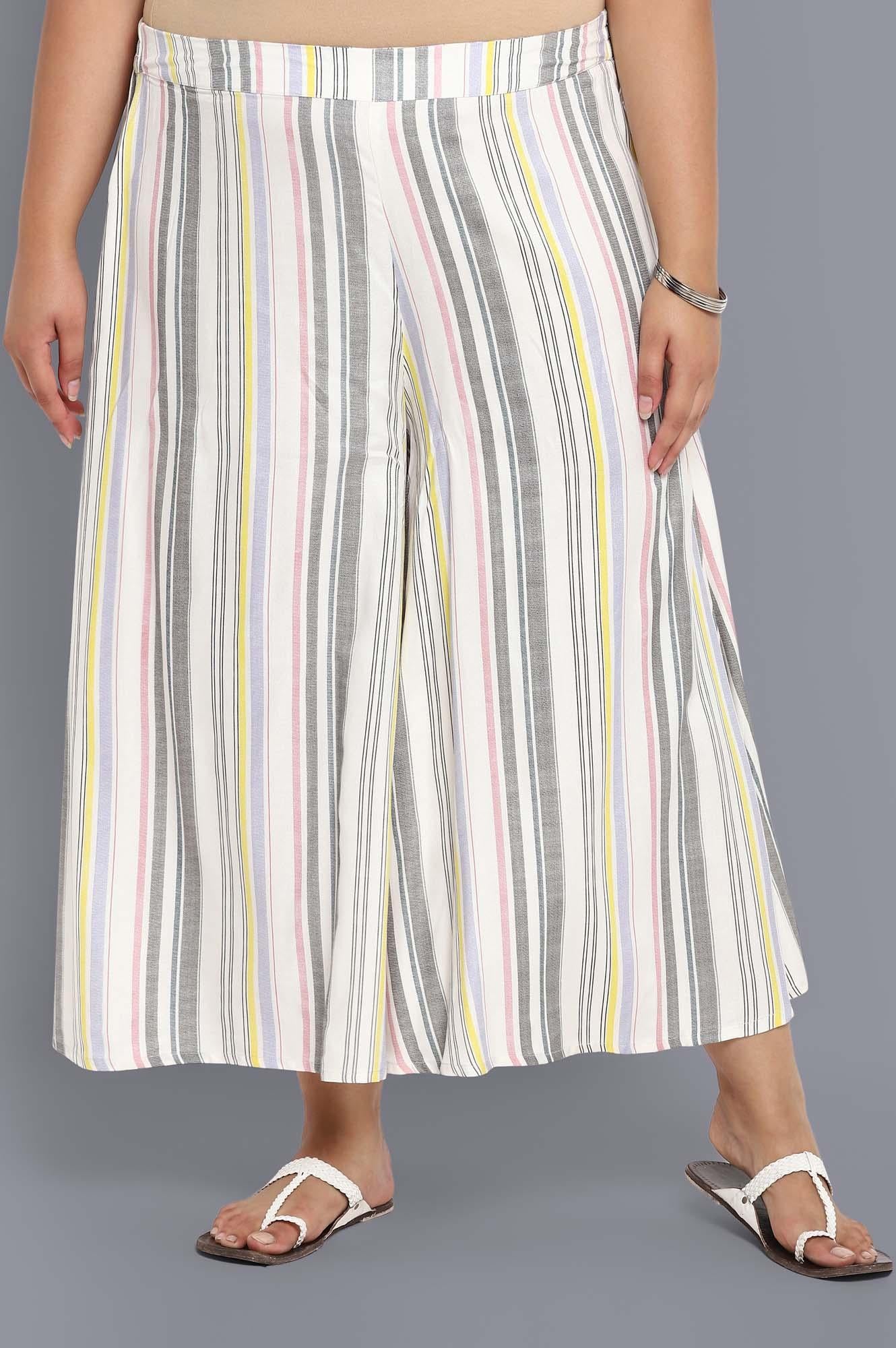 White Striped Culottes