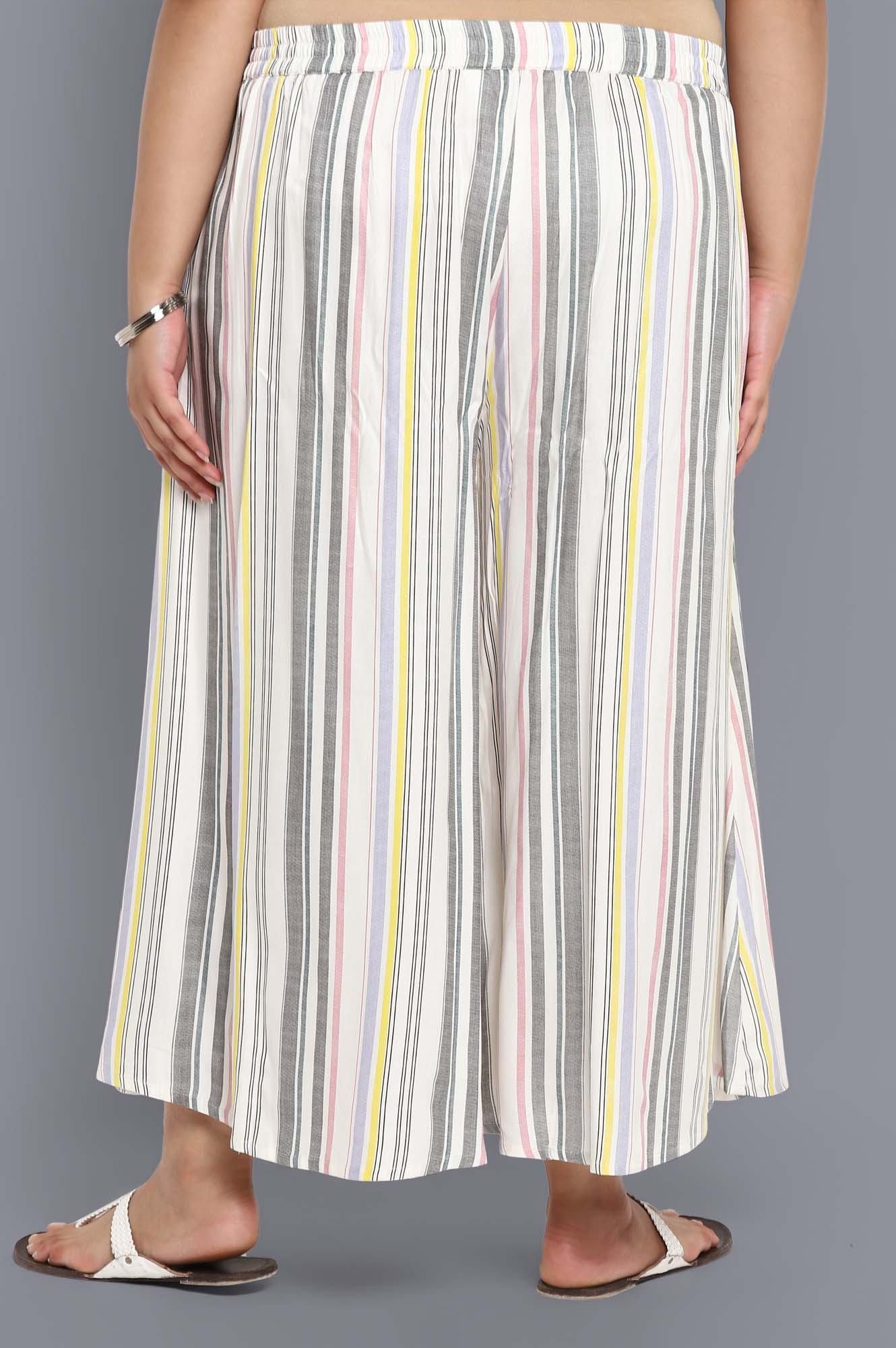 White Striped Culottes