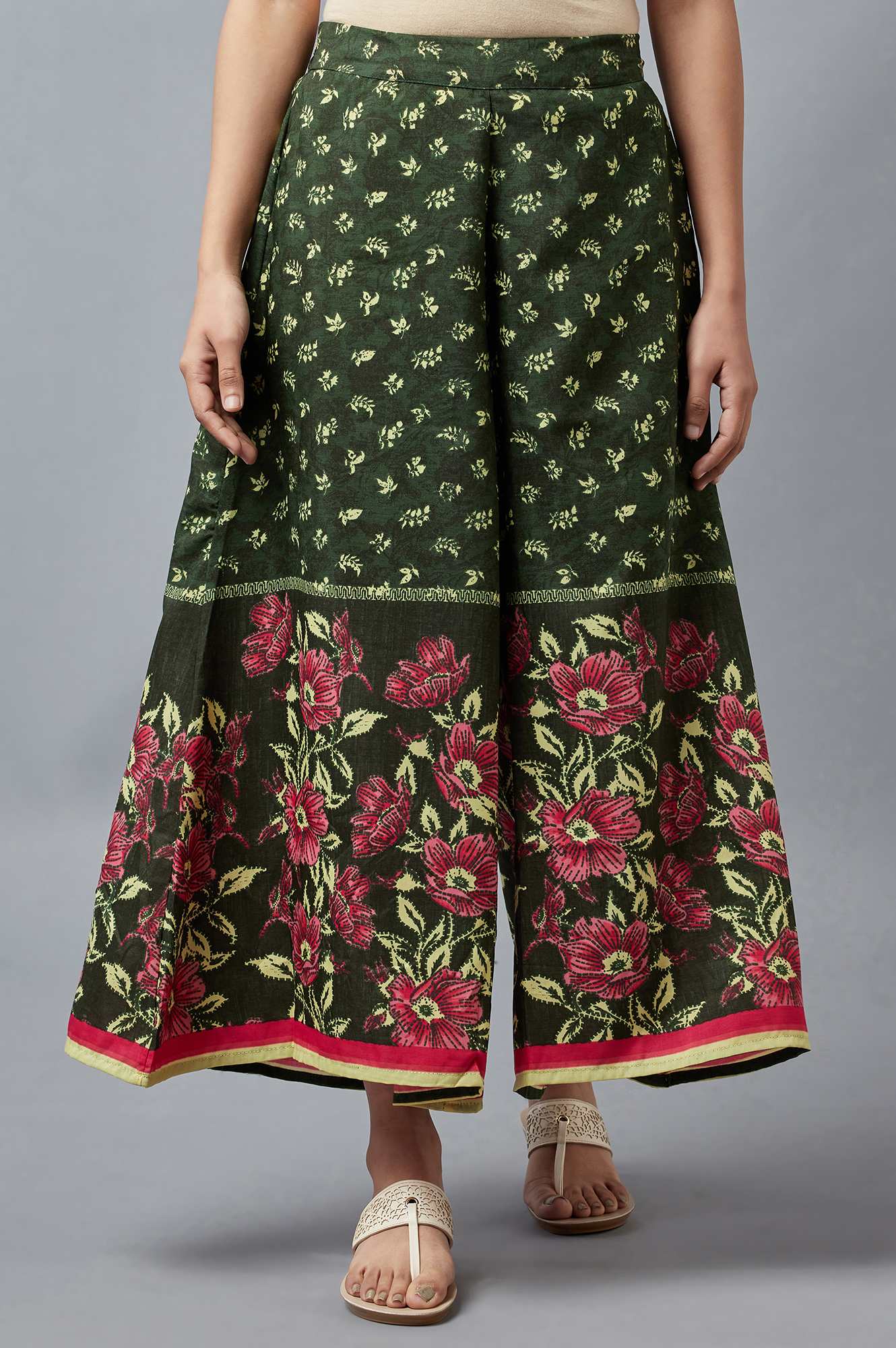 Green Printed Culottes