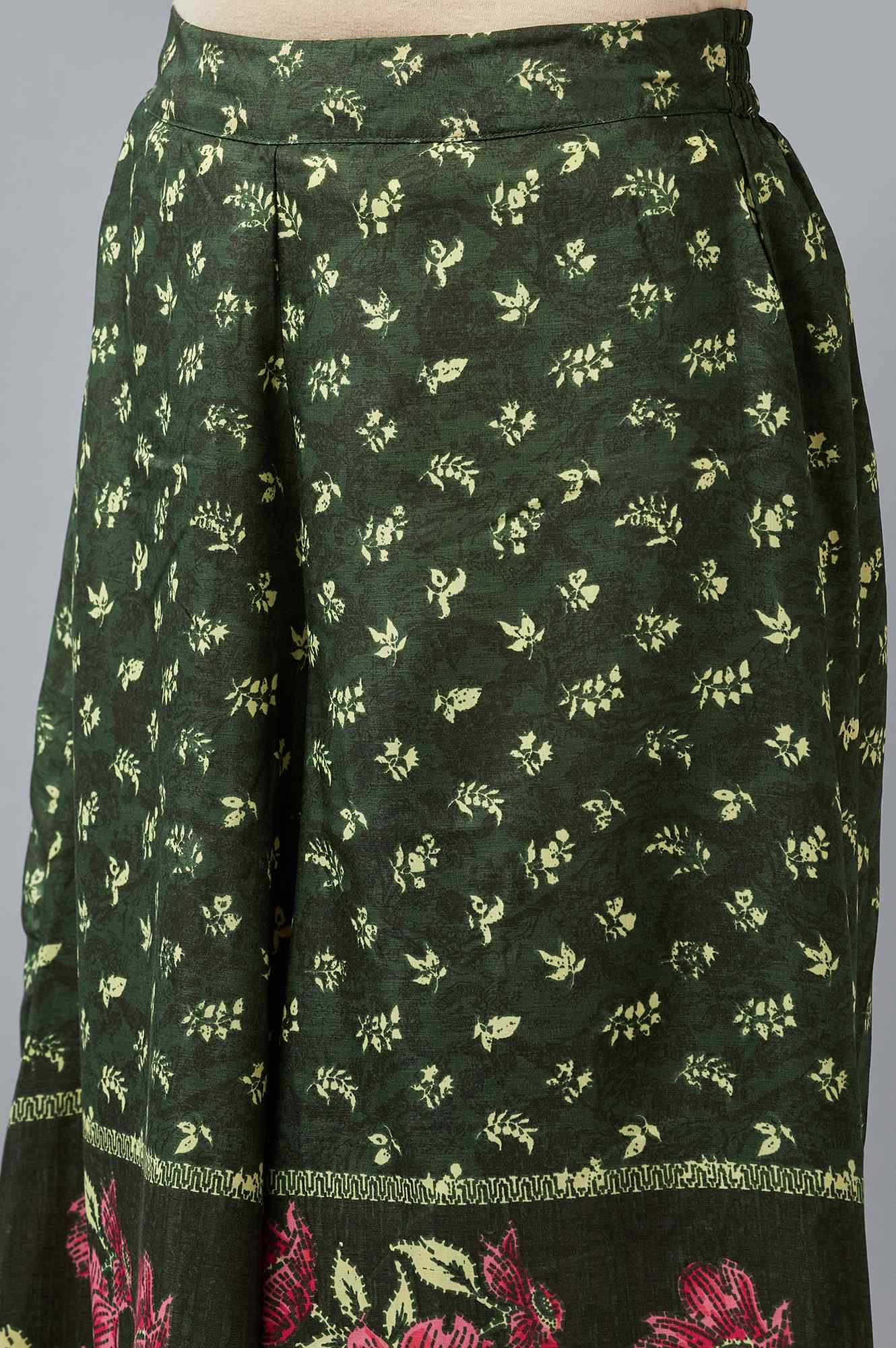 Green Printed Culottes