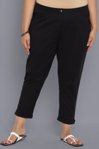 Black Solid Trousers