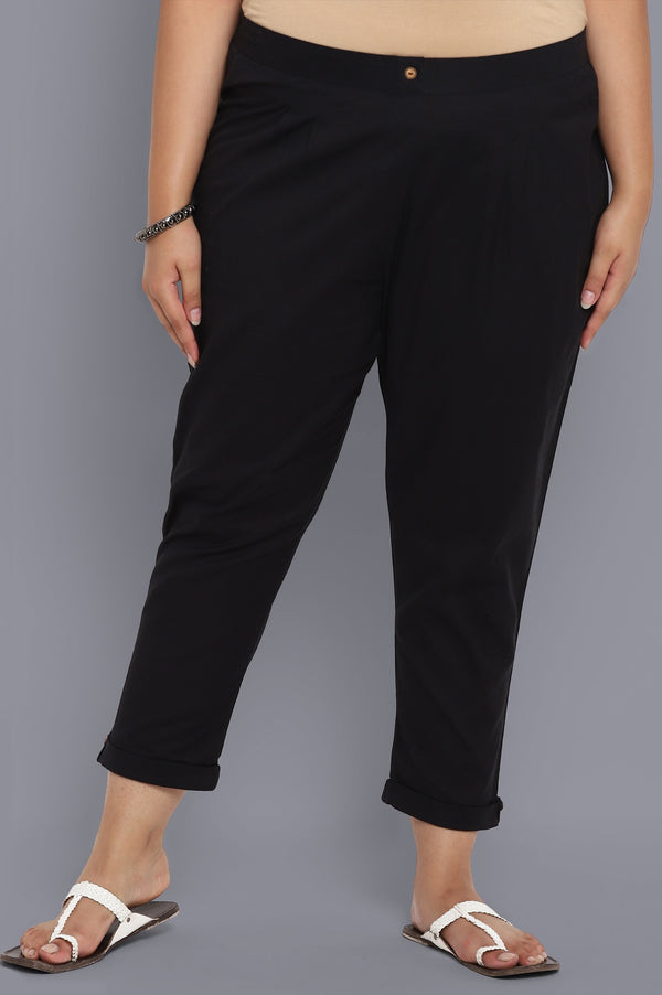 Black Solid Trousers