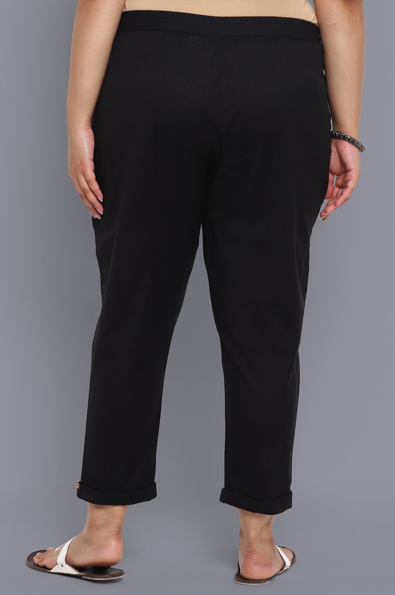 Black Solid Trousers