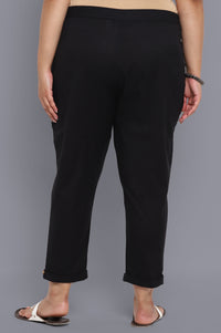 Black Solid Trousers