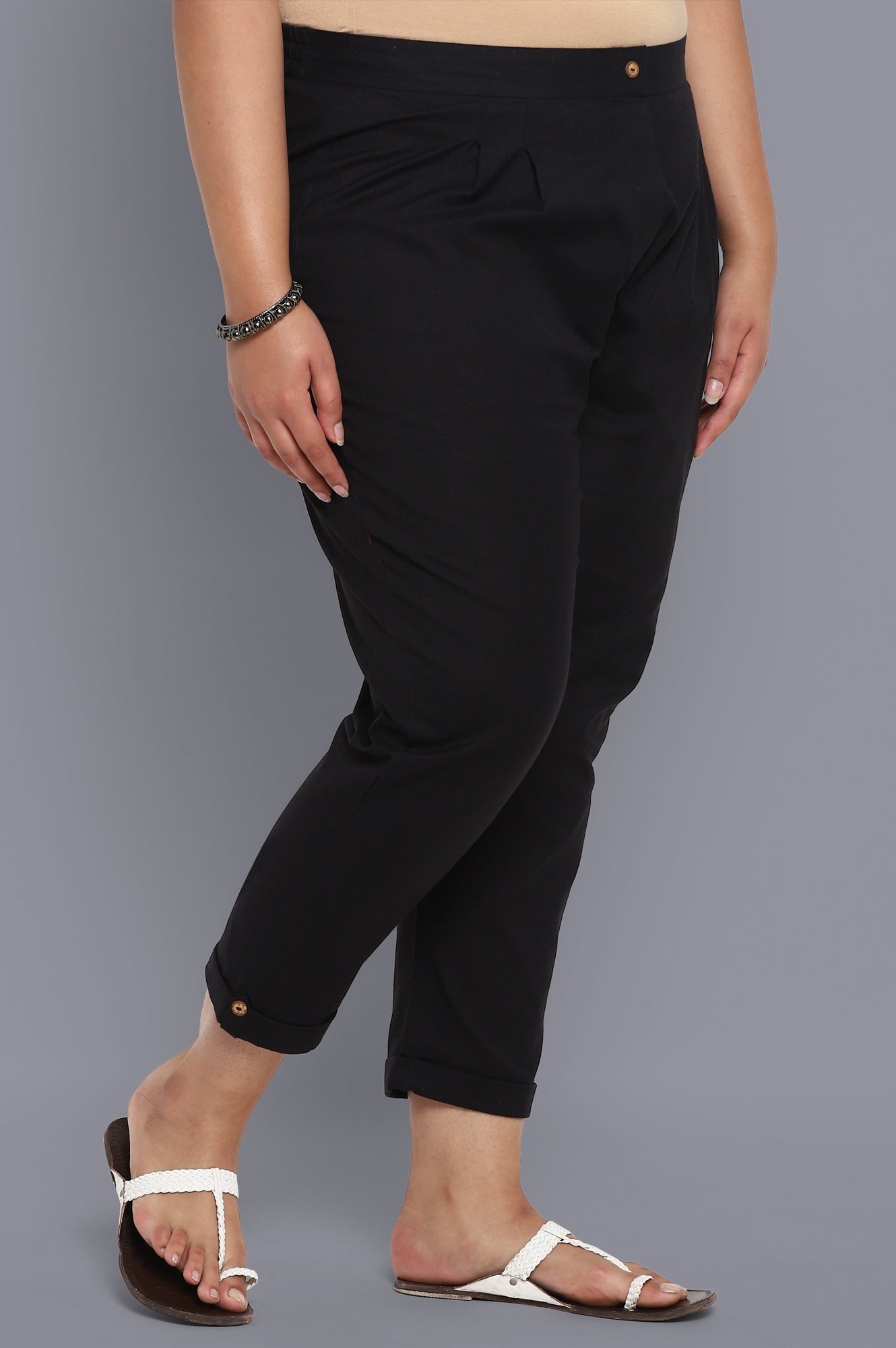 Black Solid Trousers