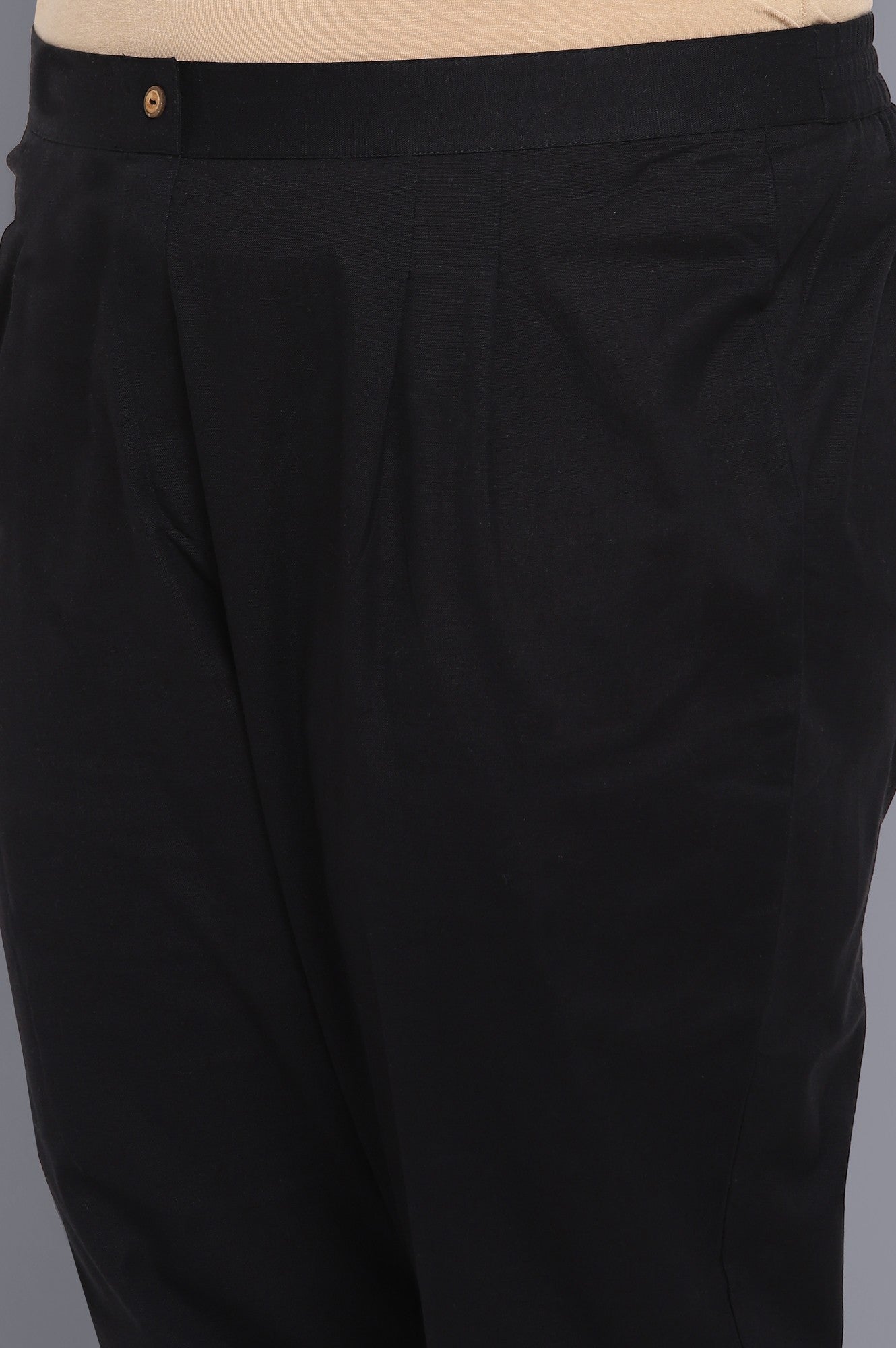 Black Solid Trousers