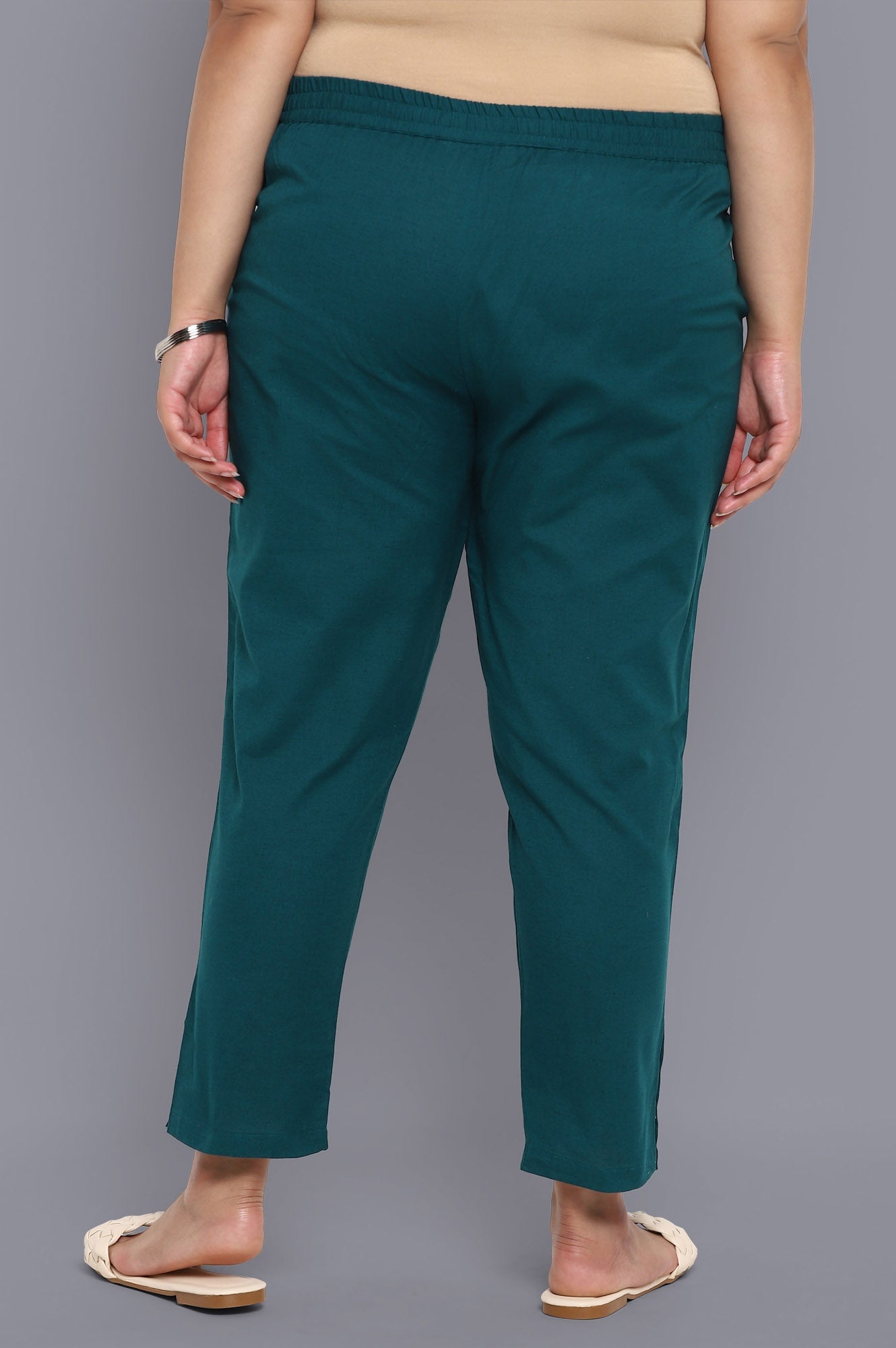 Deep Teal Solid Trousers