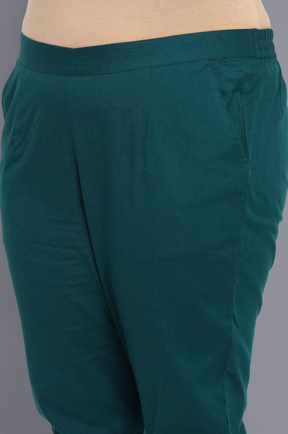 Deep Teal Solid Trousers