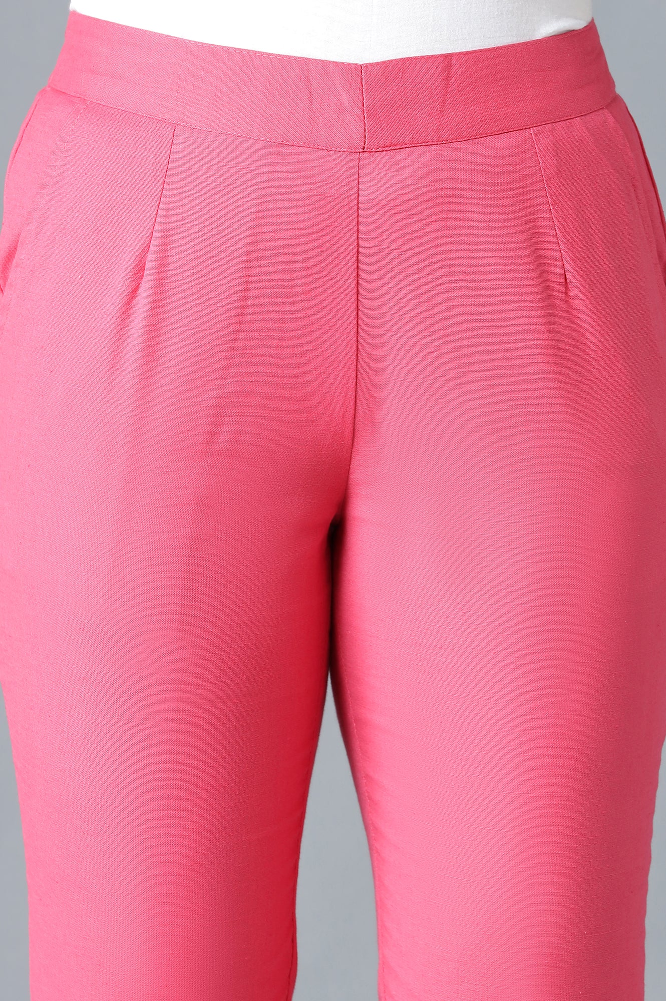 Pink Solid Trousers