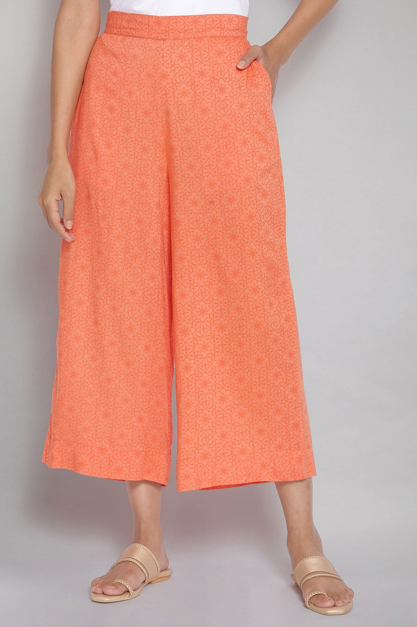 Peach Printed Palazzos